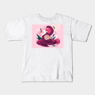 Fruit Ladies yoga pomegranate Kids T-Shirt